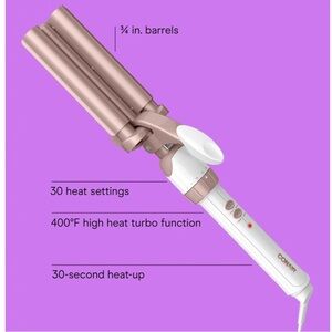 Two Conair Triple Barrel Waver in Rose Gold and White